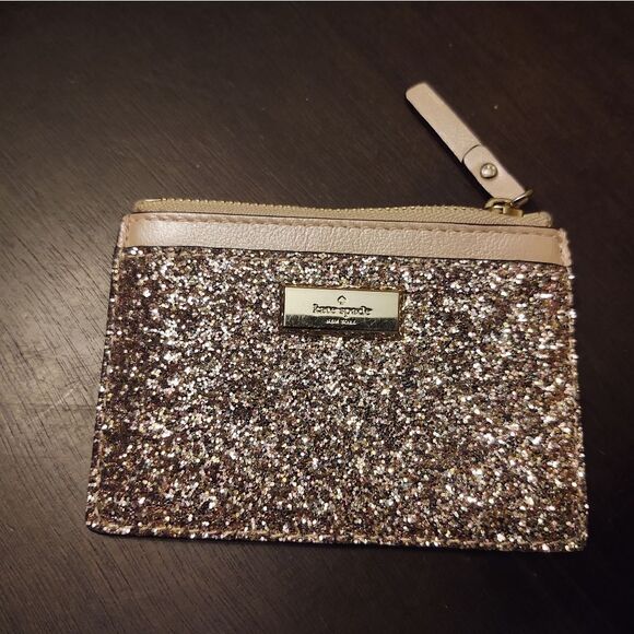Kate Spade Rose Gold Glitter Mini Wallet - Picture 1 of 3